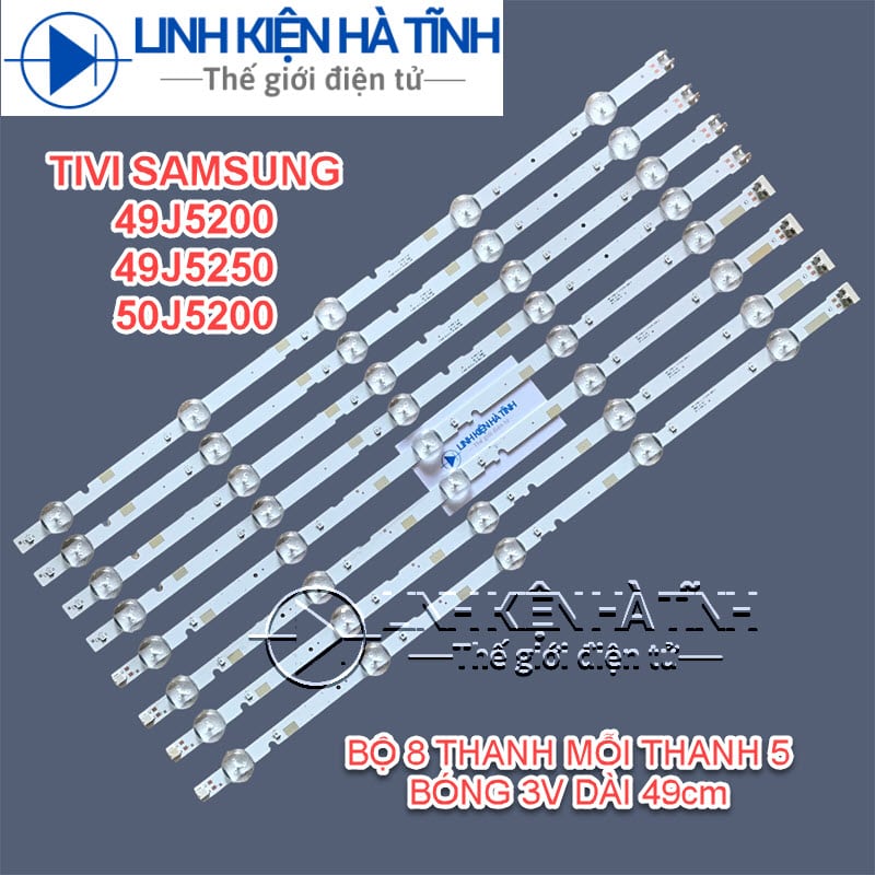 LED TIVI SAMSUNG 49J5200 49J5250 50J5200 MỚI 100% , BỘ 8 KHÚC NỐI THÀNH 4 THANH, MỖI Thanh 5 BÓNG 3V DÀI 49cm -L007